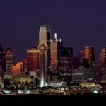 A photo of Houston, Texas cityscape at night