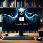 a microsoft windows computer screen with Update failed written on the screen